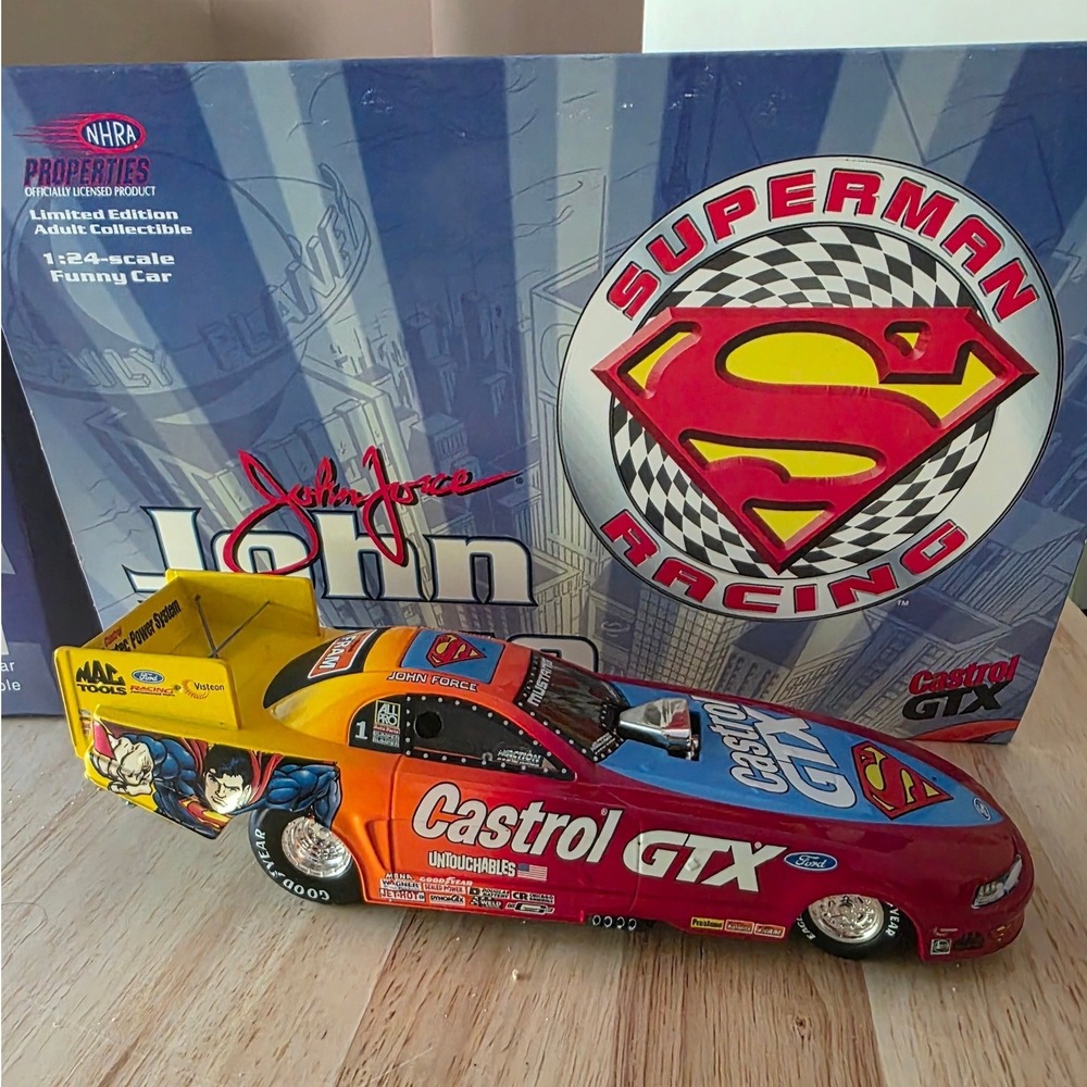 John Force 1999 Castrol GTX Superman Ford Mustang Funny Car 1:24 NHRA W249929254